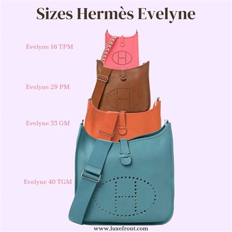 evelyne hermes bag sizes.